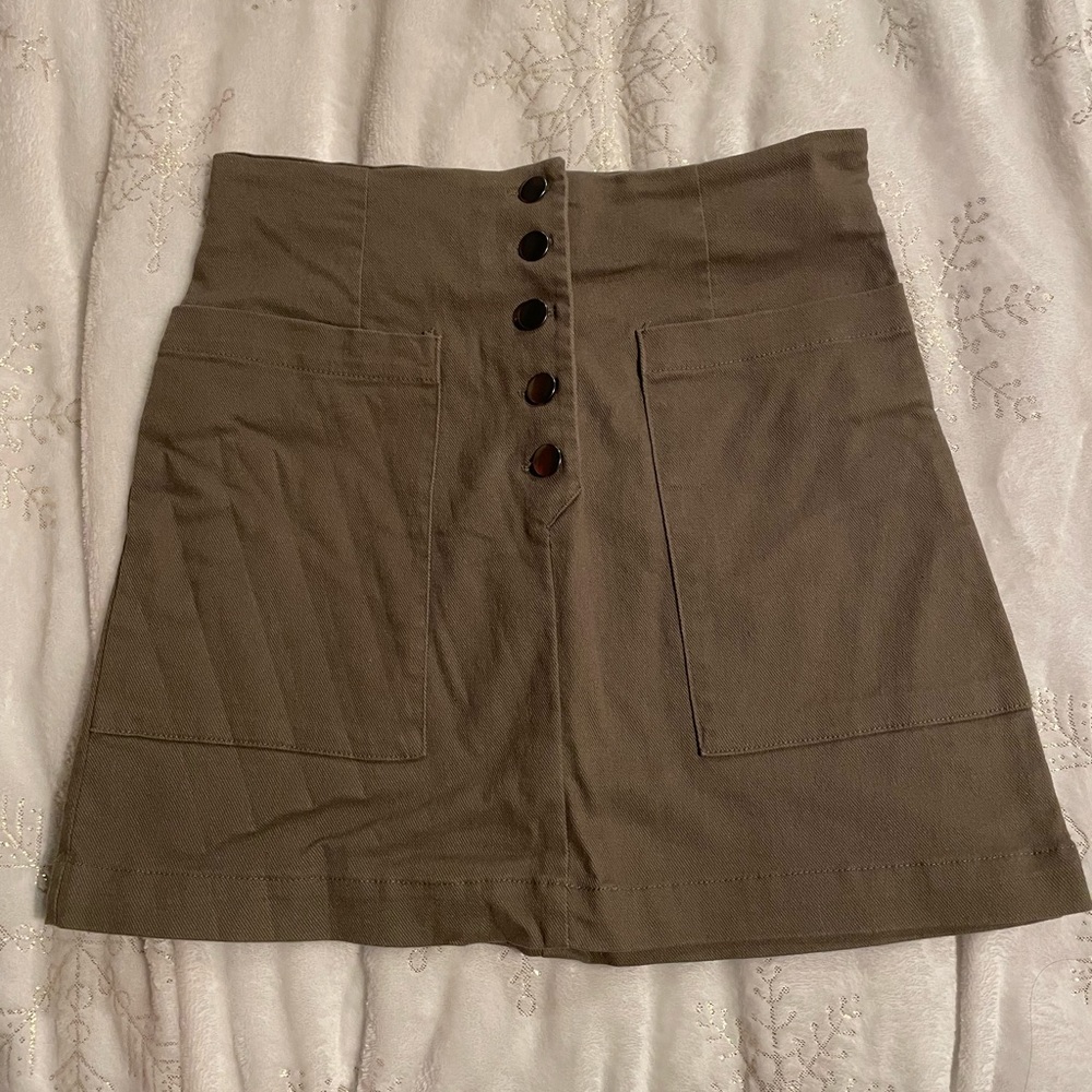 Olive Green Mini Skirt
